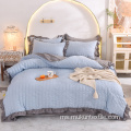 Orange Murah 100% Cotton SeSucker Bedding Set Set